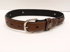 Kids Nocona Rodeo Belt Co 22" Brown  Black Western Leather Belt s/N4415801