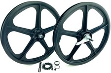 Skyway Bmx 20 Tuff Wheels Black With Coaster Brake Retro New Wheelset 38 Axles