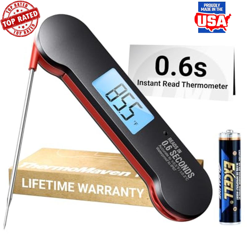Meat Thermometer Instant Read High Accuracy Waterproof Grill Kitchen BBQ Smoker-image