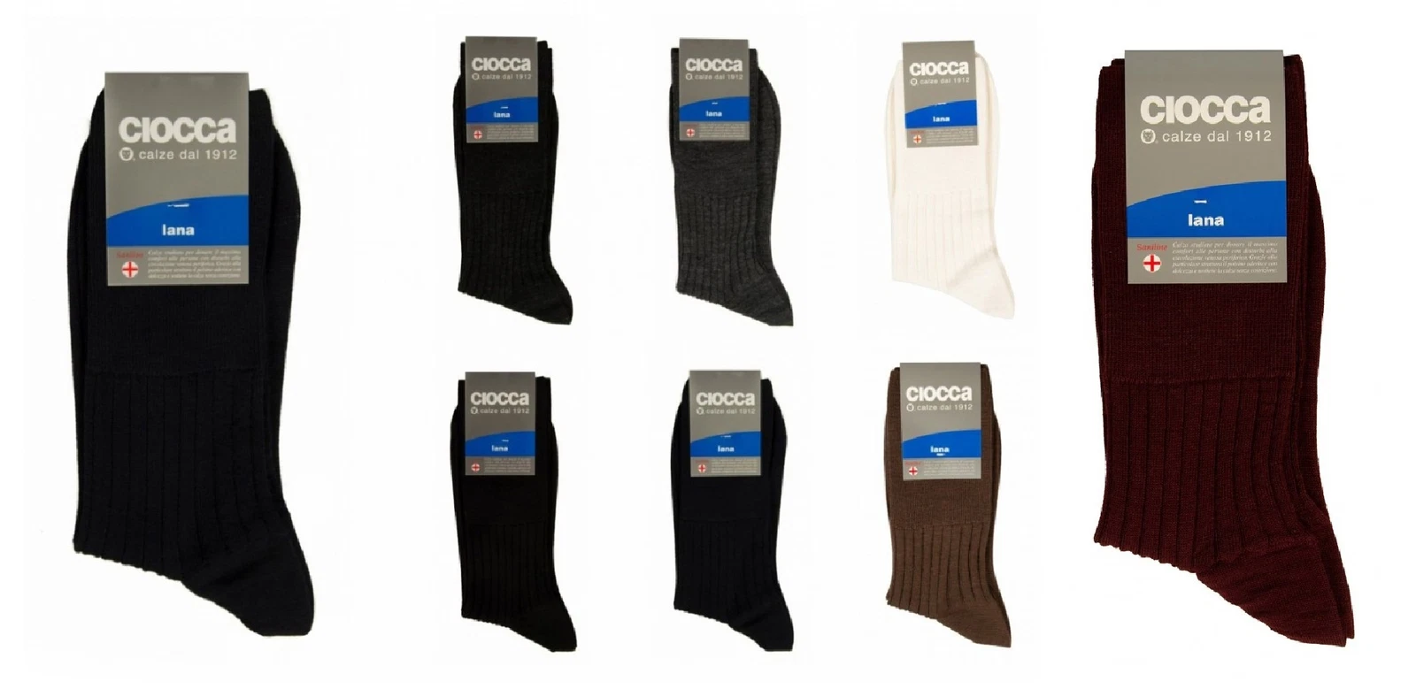 Sock short sock with ribs mixed sanitary wool CIOCCA article 559/1 made in Italy