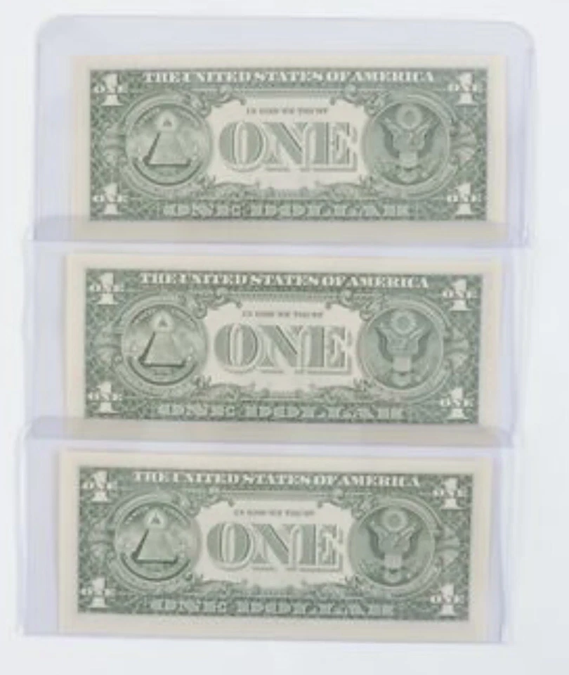 США 2013 $1 звезды банкноты ** 3 банкноты последовательные серийные номера ** - Изображение 2 из 4