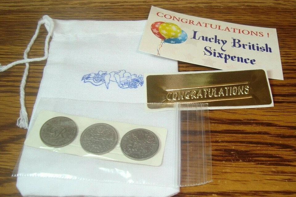 #3 Different Lucky British Wedding SIXPENCE 1949, 1956, & 1967 Keepsake Coin set - Image 2 of 4