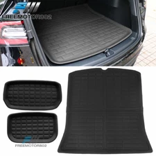 Fits 20-25 Tesla Model Y 4DR 3D Molded Frunk Trunk Mats Storage Carpet Liner TPE