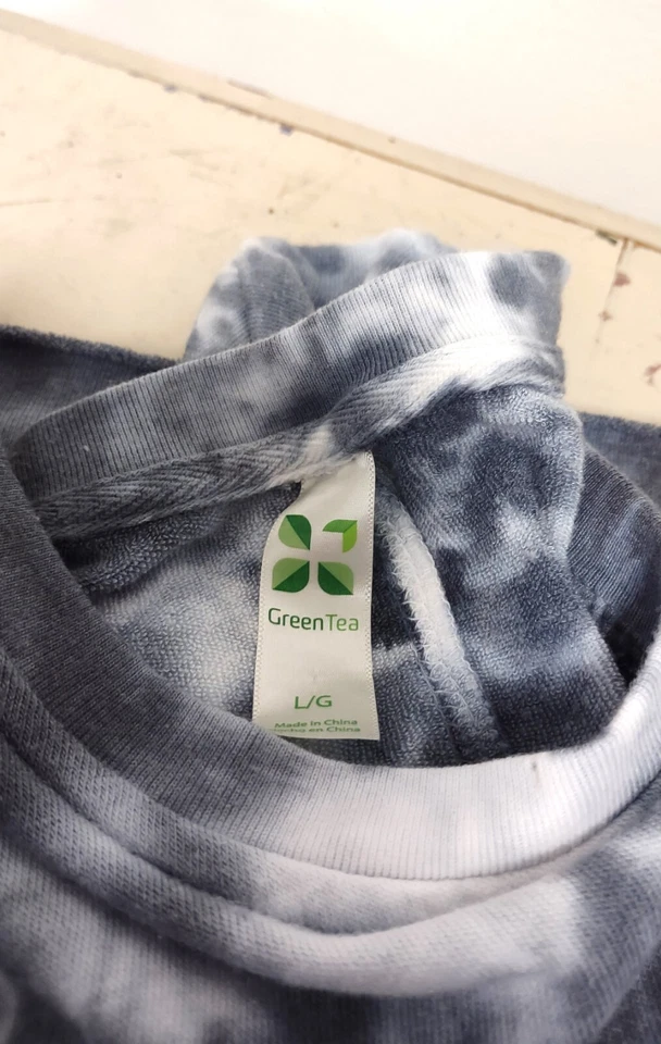 Green Tea Blue Tie Dye Long Sleeve Shirt Top Women's Size L Large - Image 3 of 3