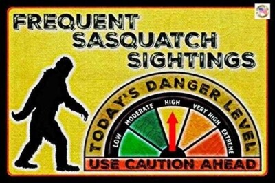 ADJUSTABLE GAUGE! 8''x12'' ALL WEATHER METAL SIGN SASQUATCH BIGFOOT MAN CAVE BAR