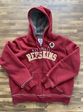 Nfl Redskins Women Zip Up Hooded Sweatshirt Sherpa Inner Lining, Xl