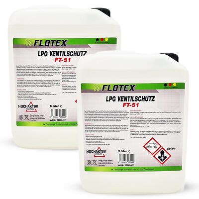 Flotex Permanent LPG Ventilschutz, 2x5L Additiv Gas Ventil Schutz Gasanlage