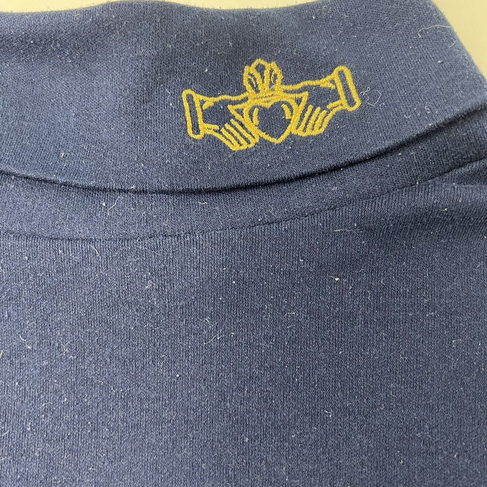 Vintage Womens Navy w/ Gold Embroidered Claddagh … - image 2