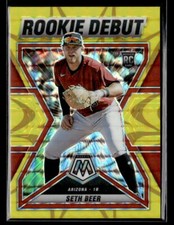 Seth Beer #'d /99 RC - 2022 Panini Mosaic Rookie Debut Reactive Yellow Holo SP