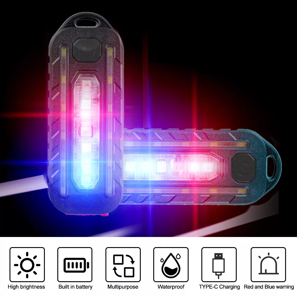 LED Red Blue Shoulder Police Warning Light Clip Flashing Safety