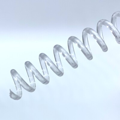 Premium Quality Clear Plastic Coil Binding Supplies, 12mm, 12'', 100 per box