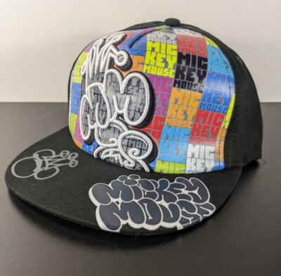 Disney Parks Original Graffiti Mickey Mouse King Street Style Adult Flex Hat M/L