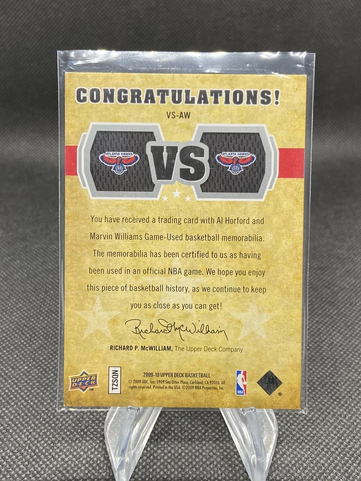 2009-10 Upper Deck VS Dual Materials Al Horford/Marvin Williams /600 #VSAW - Image 2 of 3