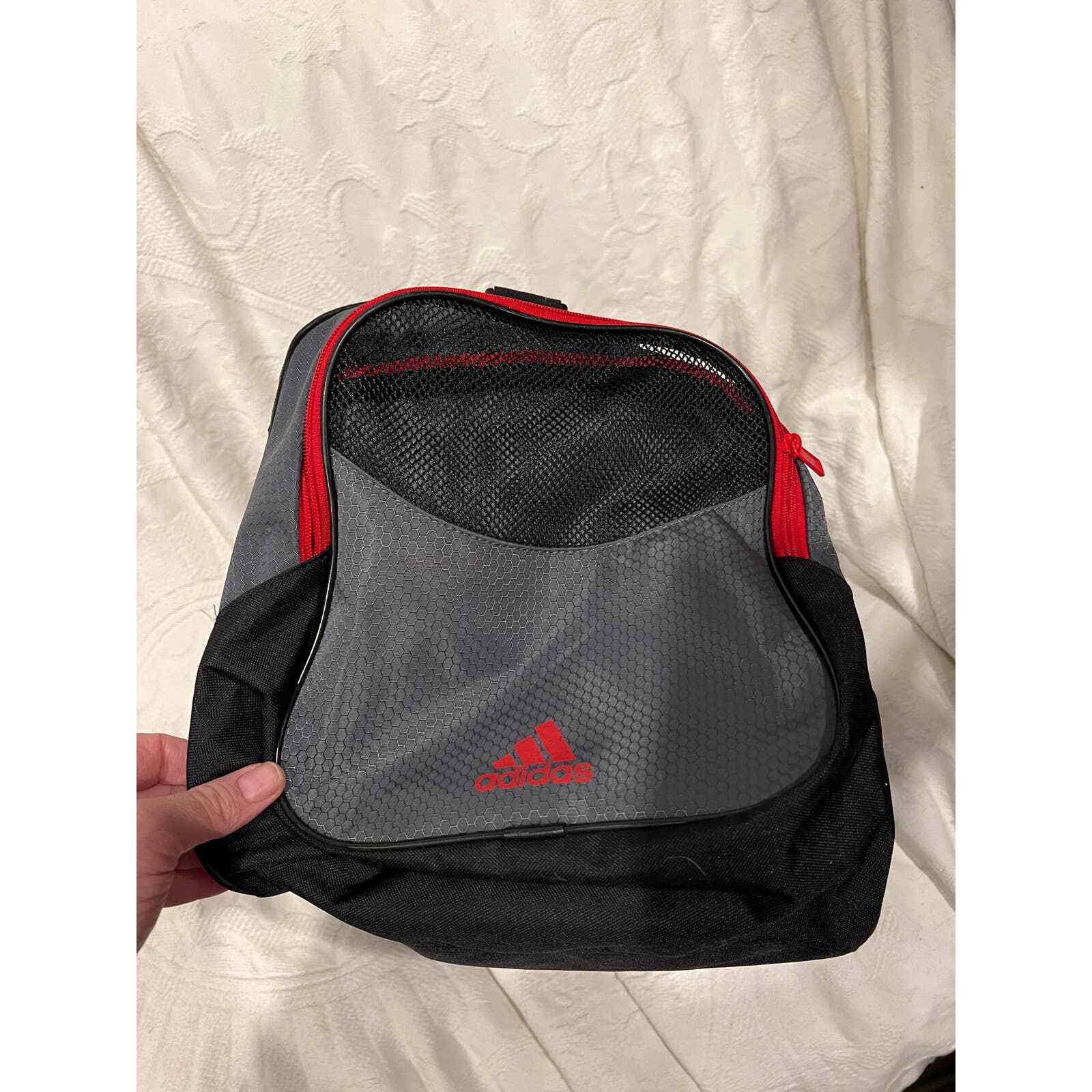 Adidas Red Gray Gym Duffel Bag eBay
