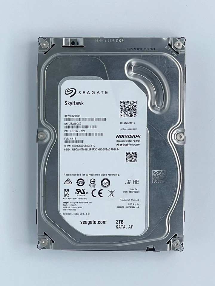 Seagate SkyHawk ST2000VX003 2TB 3.5" SATA 5900RPM Video Recording Internal HDD - Image 2 of 3