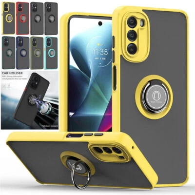 For Motorola Moto E13 E32 Edge 20/30/40 Neo Hybrid Case Rugged Ring Holder Cover