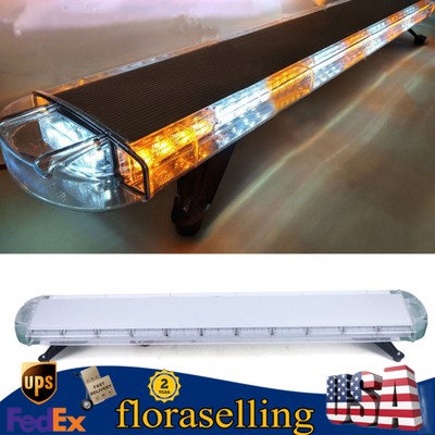 51'' 96 LEDs Light Bar Emergency Beacon Warn Tow Truck Response Strobe Amber NEW