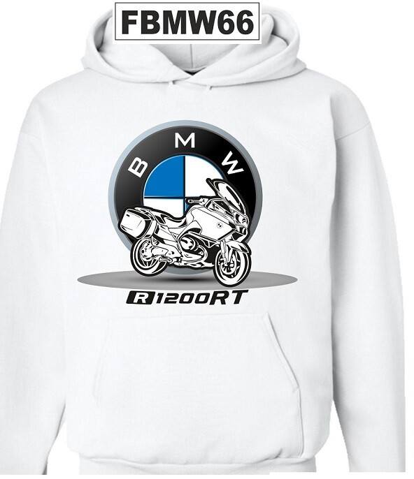 BMW R1200-RT White Hoodie Sweatshirt FBMW66 Motorcycle Apparel-image