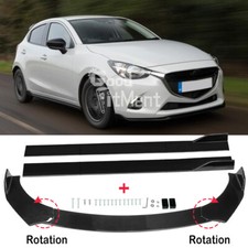 For Mazda Mazda2 Mazda3 BP Gloss Front Bumper Spoiler Splitter Lip + Side Skirts
