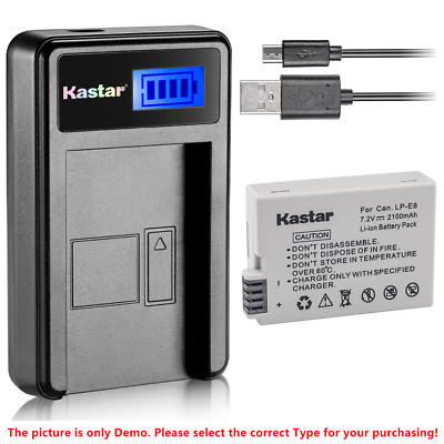 Kastar Battery LCD USB Charger for Canon LP-E8 & Canon EOS Rebel T4i Digital SLR