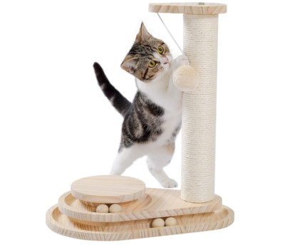 Made4Pets Cat Scratching Post Cat Scratcher Kitten Toys for Indoor Cats Woode...