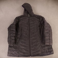 Catherines Jacket Womens 3x Black 100% Nylon 80% Down Filled Warm Puffer Hooded