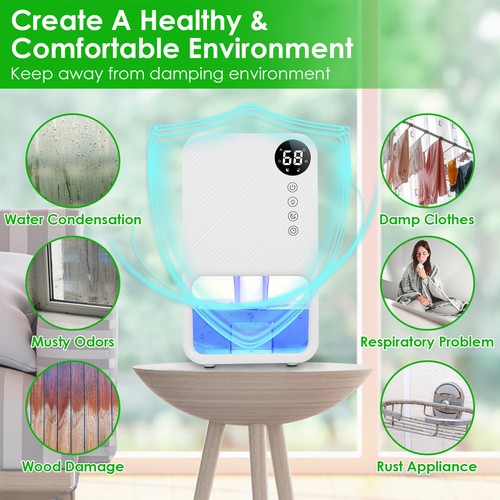 37.2OZ Dehumidifier Indoor Medium to Large Room For Home Basements Office Timer - Picture 13 of 16