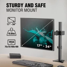 Full Motion Swivel Monitor Desk Mount Stand Up To 34'' Screen Adjustable Arm Hei