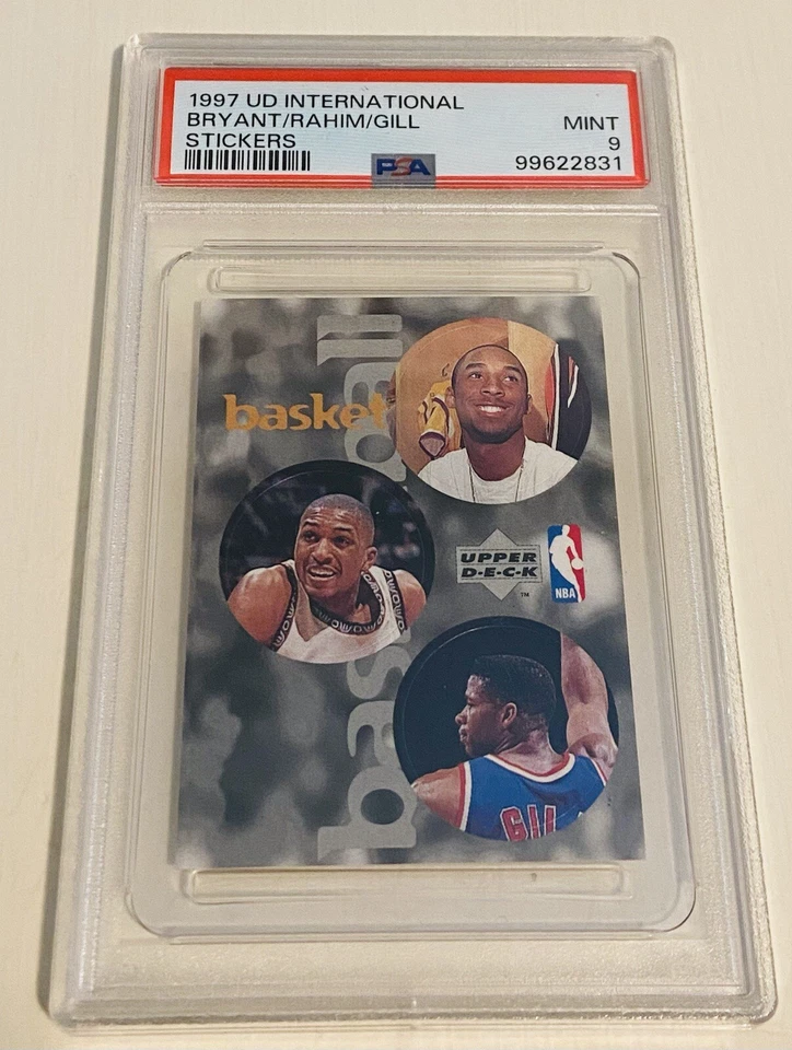 Pegatinas internacionales Kobe Bryant Abdur-Rahim Gill 1997 cubierta superior PSA 9 🏀🔥 Foto 2 de 3