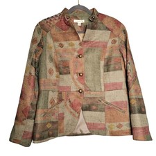 NWT Coldwater Creek Women's 16 Geometric Heritage Jacket Art to Wear