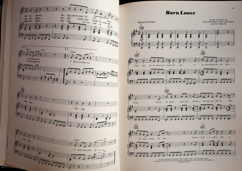 Rod Stewart Foot Loose & Fancy Free Night On Guitar Piano Sheet Music Songbook - Image 4 of 4