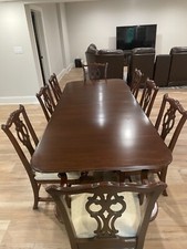 Ethan Allen Chippendale Cherry Wood Formal Dining Room Set