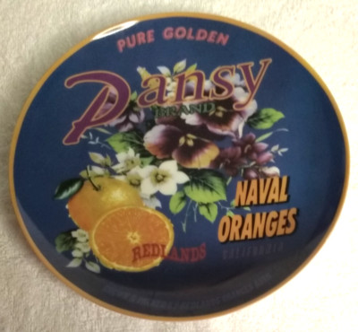 Vtg Formalities Baum Brothers Pansy California Naval Oranges Plate 8'' Wall Plate