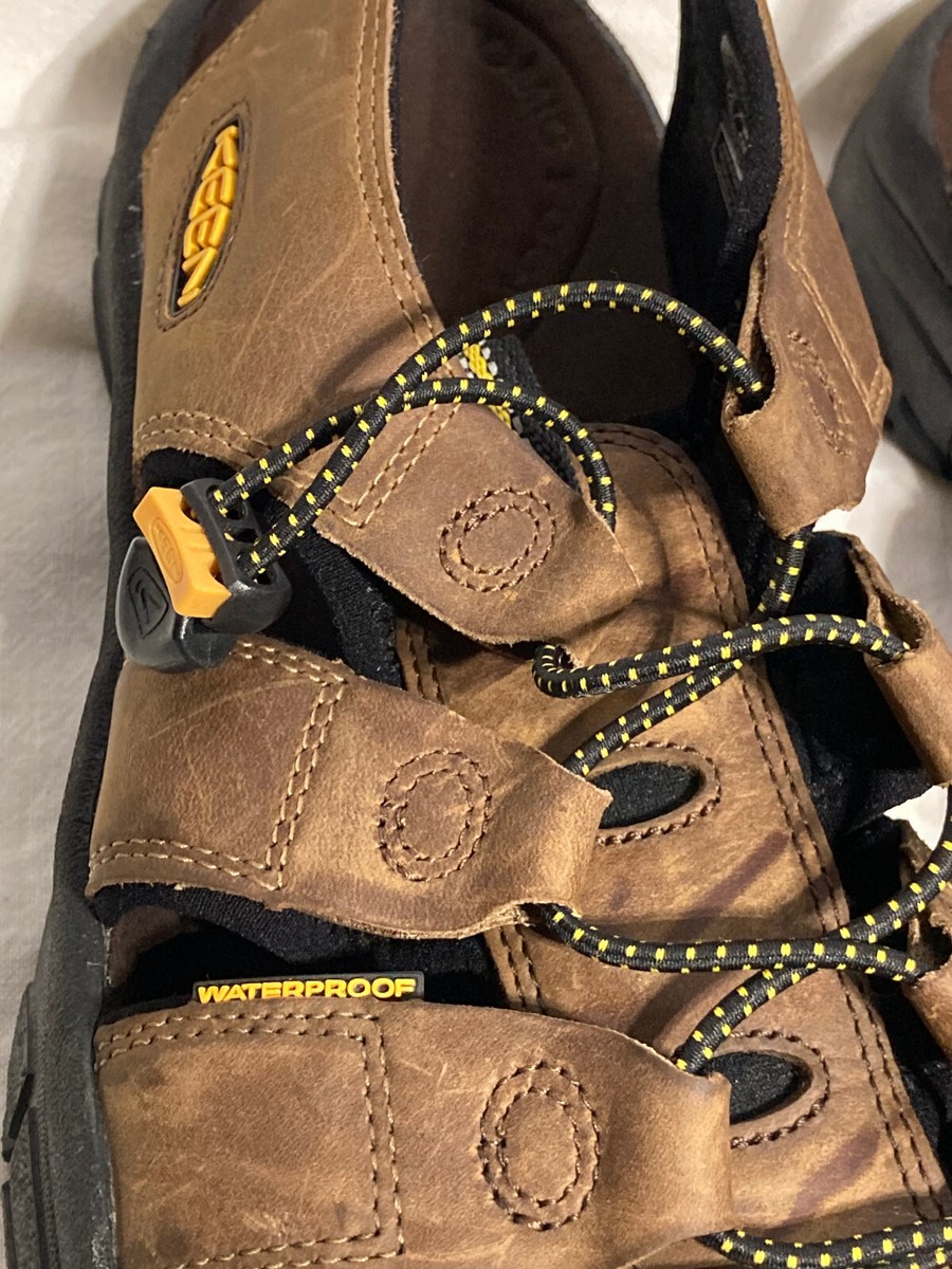 KEEN Newport Leather Sandals Mens Size 10 Brown Closed Toe Hiking Outdoor Bungee Amazon.com | KEEN Men main image 2