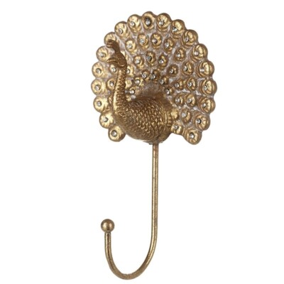 Pfauenhaken aus Metall mit Diamanten