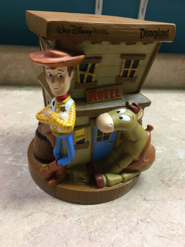 Pixar & Disneyland Toy Story Woody Jessie & Bullseye Kids Money Coin Piggy Bank - Picture 1 of 6