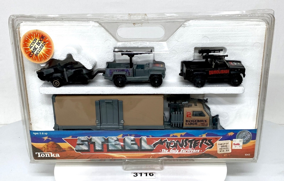 Vintage RARE Mini Tonka Steel Monsters Truck Set w/ Comic GIFT SET