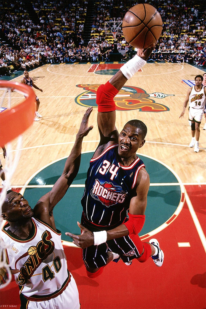 Hakeem Olajuwon Houston Rockets Basketball Player Wall Art Home - POSTER 20"x30"