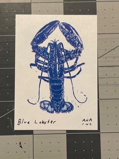 Blue Lobster Ana Anastasia Inciardi Mini Prints Free Shipping!