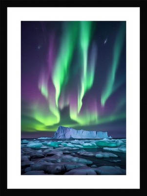 Epische Nordlichter gerahmtes Wandbild Poster Leinwanddruck Bild