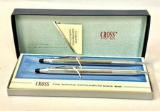 Cross 3501 Chrome Ball Pen  Pencil Set   Vintage, Made in USA ST3