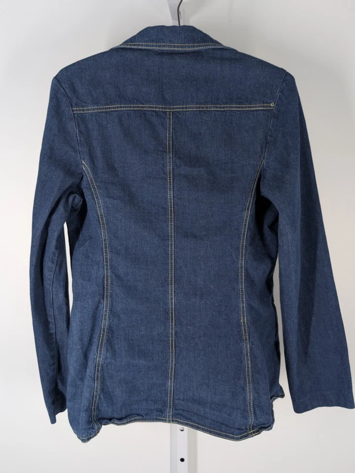 Jaqueta Blazer Índigo Denim Vintage Anos 60 Anos 70 Ms Lee EUA Western 34" Mr Rockabilly - Imagem 4 de 4