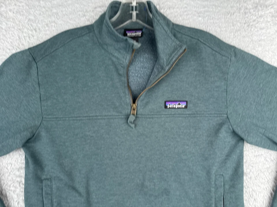 Suéter Patagonia Mujer Extra Pequeño Verde azulado 1/4 Cremallera Ahnya Pullover Mezcla Algodón Foto 4 de 4