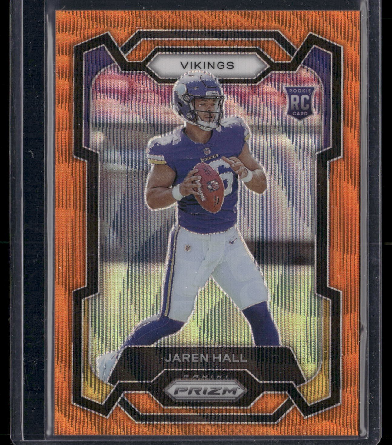 2023 Panini Prizm Jaren Hall Orange Wave Prizm RC /60 #367 Minnesota Vikings