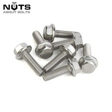 M8 8mm FLANGED HEXAGON HEAD BOLTS FLANGE HEX SCREWS A2 STAINLESS STEEL