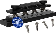 400 Amp Solid Copper Busbar 4 Stud (5/16" Stainless, Black) Common ... Fast Ship