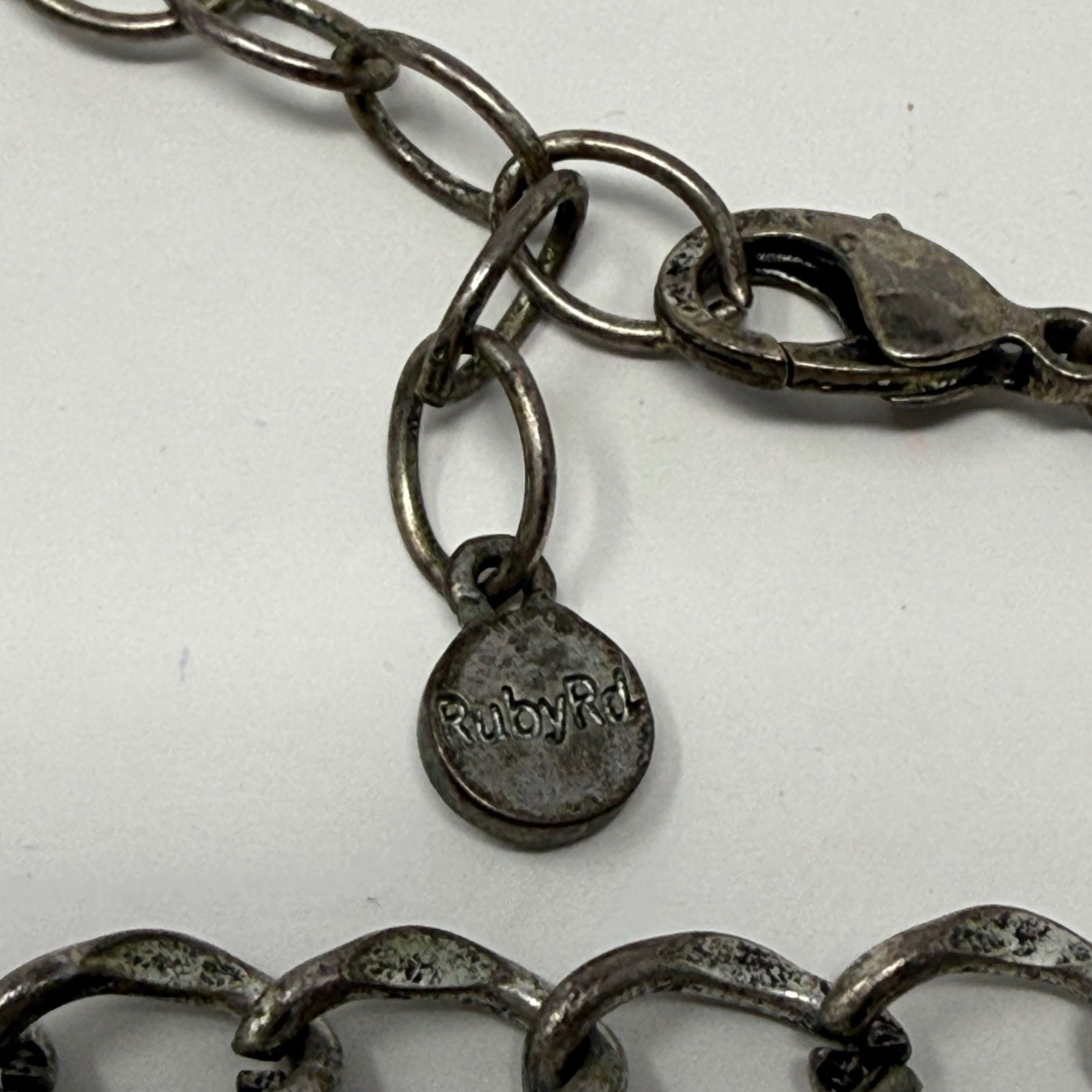 Ruby Rd Chunky Statement Necklace Silver Tone Pin… - image 3