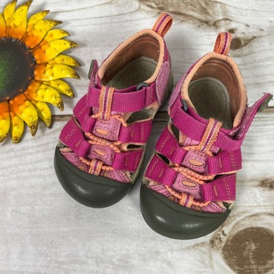 Keen Kids Pink Orange Water Sandals Hook Loop outdoor Toddler Size 5 6