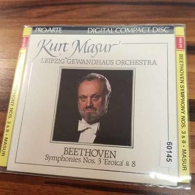 KURT MASUR beethoven - symphonies 3 & 8 VG+/EX (CD Album, Klassik, Pro Arte) - Bild 1 von 3