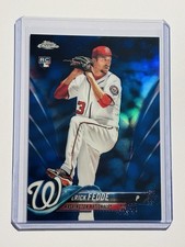 2018 Topps Chrome Erick Fedde Blue Refractor RC #/150 #76 Nationals Rookie Card. rookie card picture